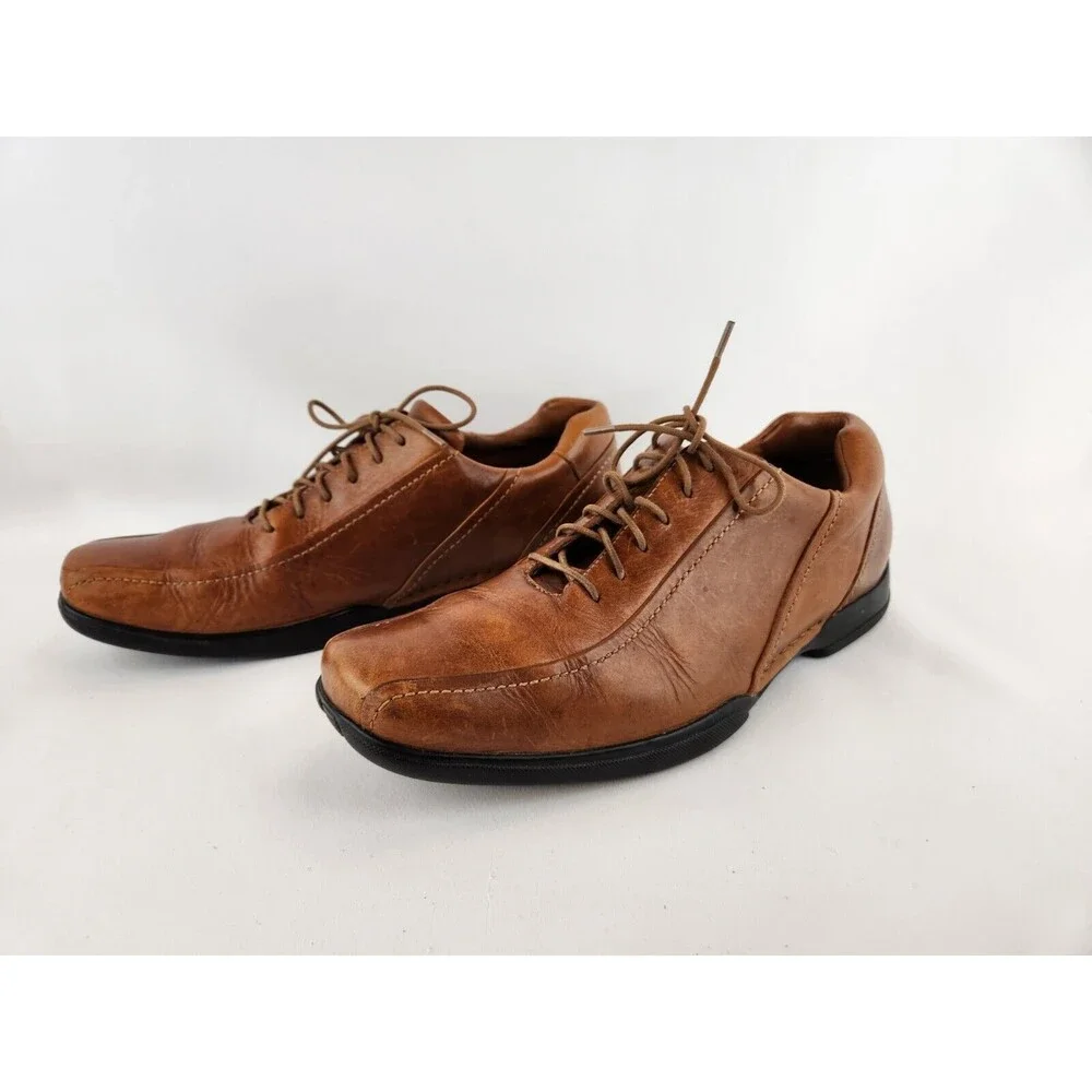 Cole Haan Men's SZ 10 Cognac‎ Oxford Grand Lace Up Casual Square Toe Dress Shoes